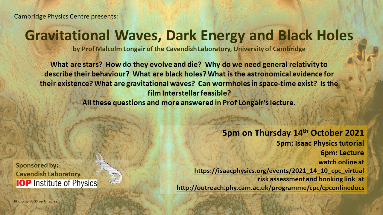 October 2021 - Gravitational Waves, Dark Energy and Black Holes, Prof. Malcolm Longair's image