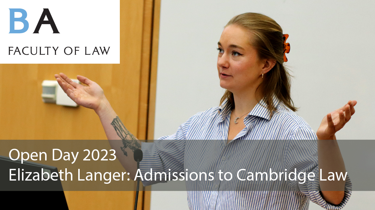 'Applying to Cambridge Law': Ms Elizabeth Langer (audio)'s image