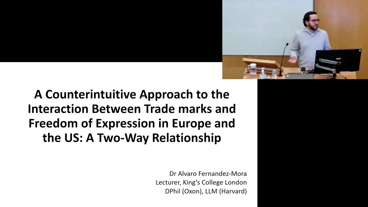 'A Counterintuitive Approach to the Interaction Between Trade marks and Freedom of Expression in Europe and the US: A Two-Way Relationship': CIPIL Evening seminar (audio)'s image