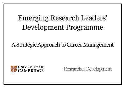 Researcher Development Programme - Emerging Research Leaders' Development Programme, Workshop 4: 10/9/13's image