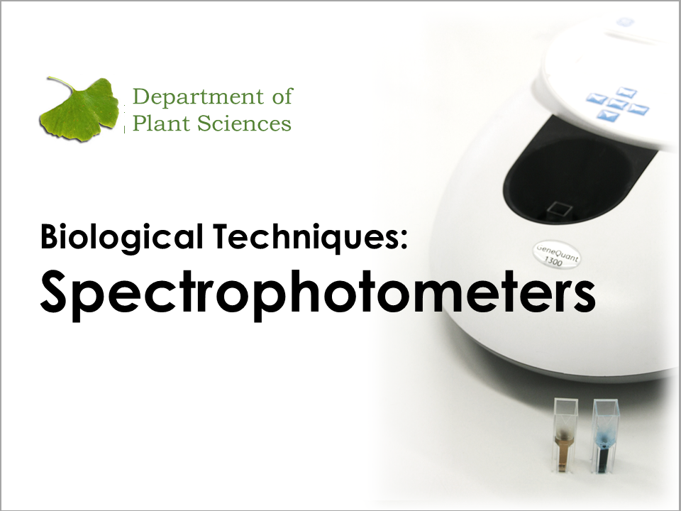 Plant Sciences Technique Videos: Spectrophotometers's image