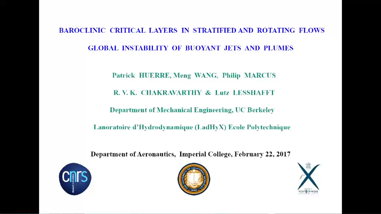 Baroclinic critical layers in stratified and rotating flows by Patrick Huerre (LadHyX)'s image