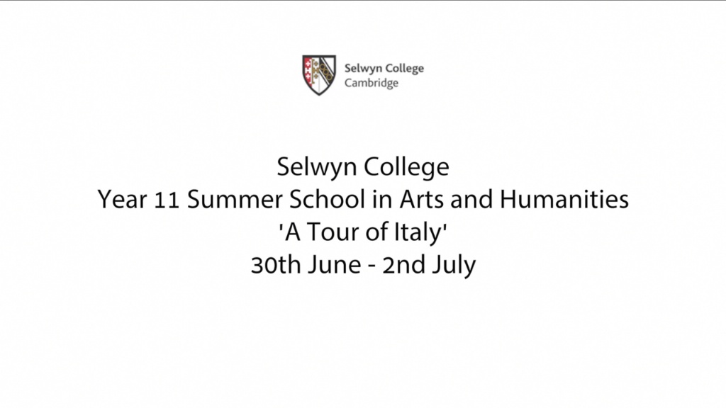 Selwyn College Year 11 Summer School in Arts and Humanities - A Tour of Italy's image