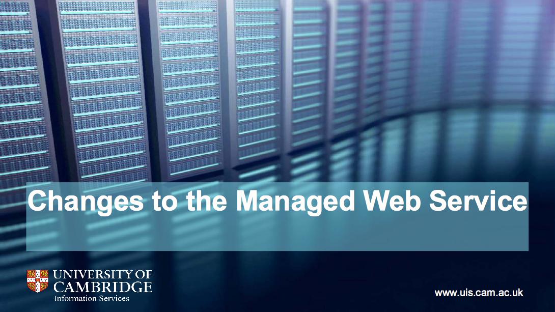 Changes to the Managed Web Service's image