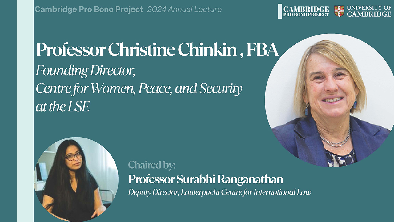 Cambridge Pro Bono Project Annual Lecture 2024: Professor Christine Chinkin (audio)'s image